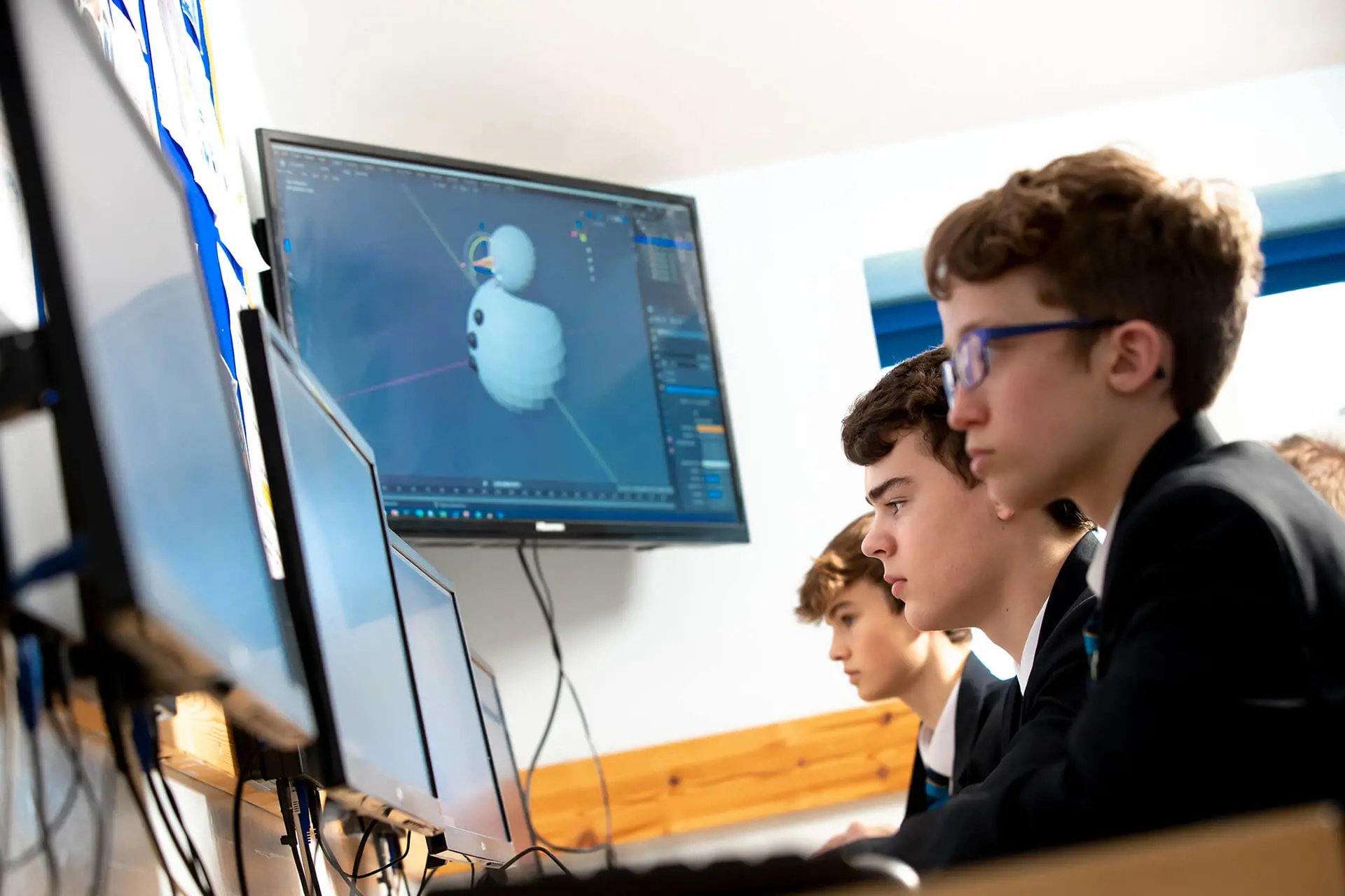 students in the computer lab at The Gregg School