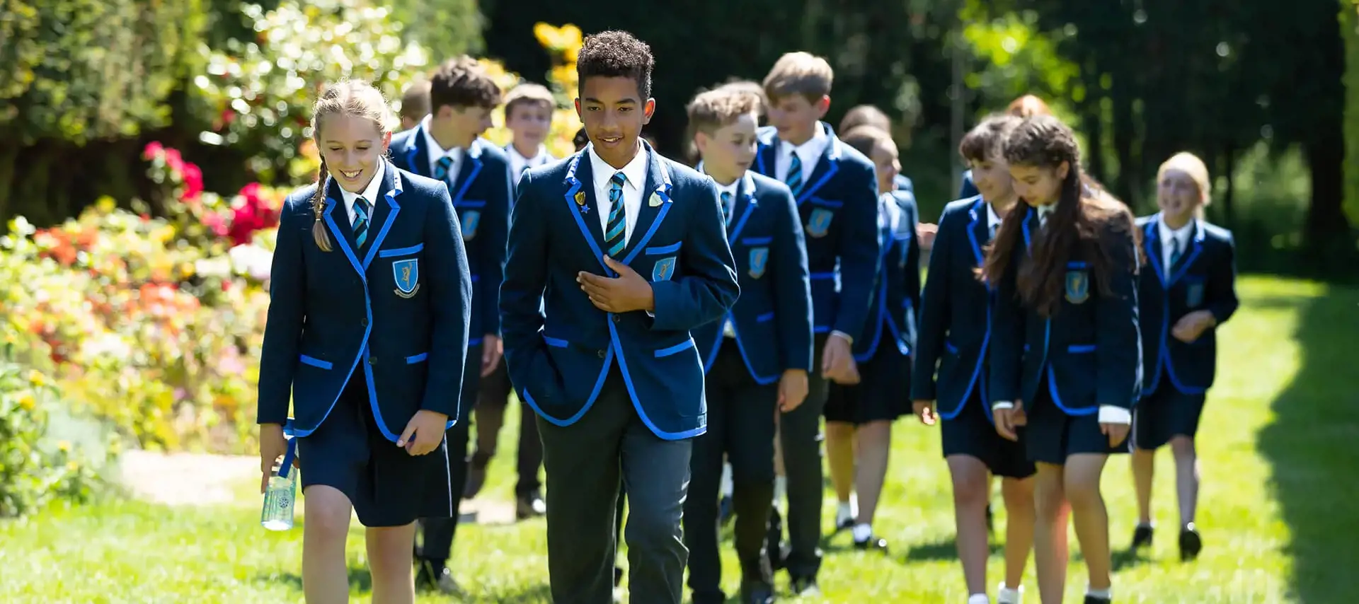Pupils at The Gregg School walking in the grounds