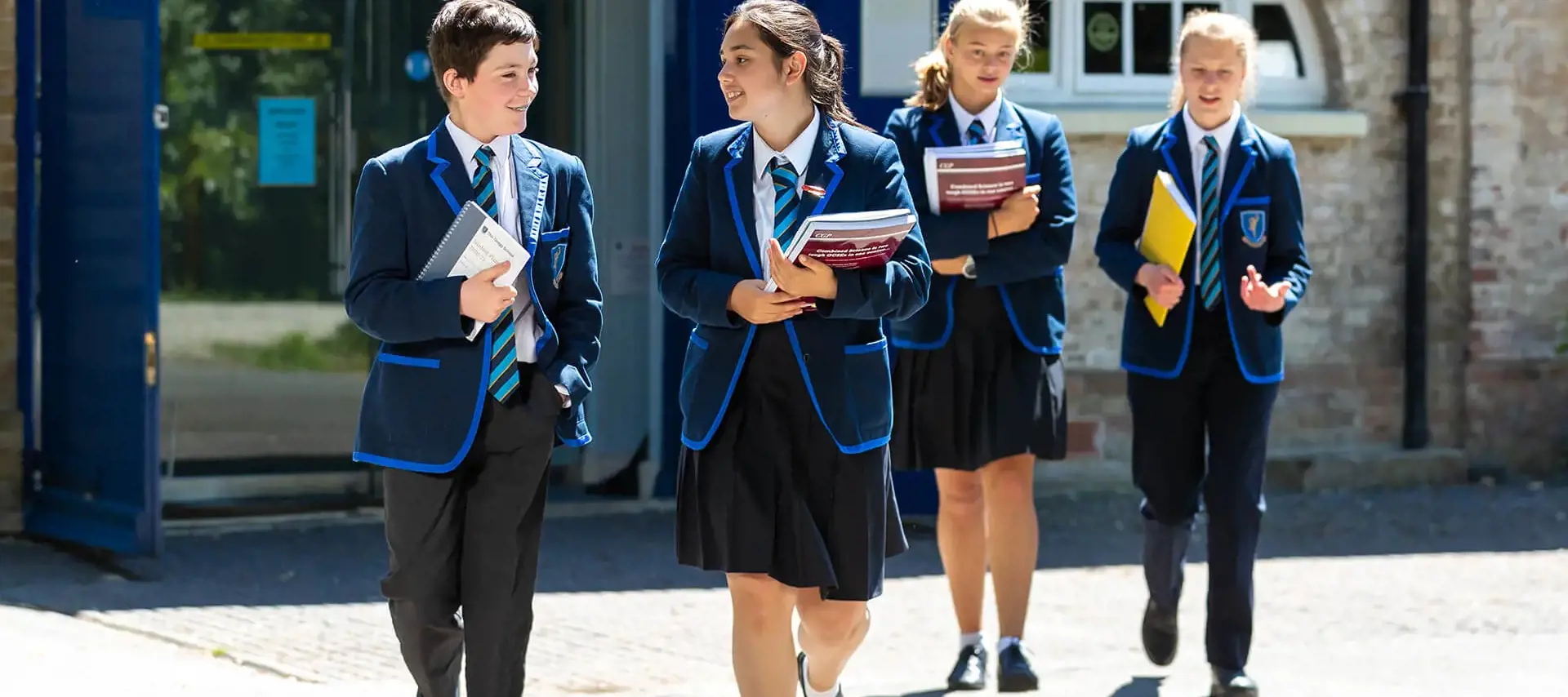 Pupils at The Gregg School walking in the grounds