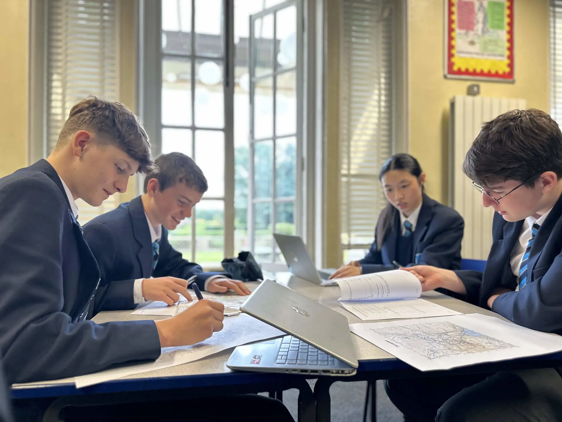 Students at The Gregg School studying in class